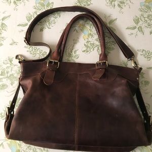 The leather store brown leather bag