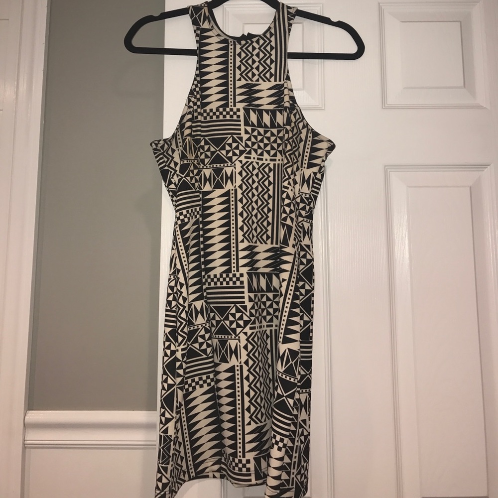 Black/Cream Tribal Racerback Dress