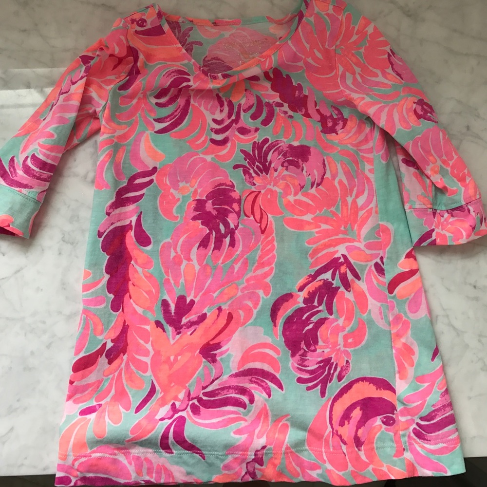 Toddler Lilly Pulitzer pink flamingo dress