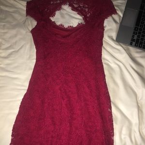 lacy red dress