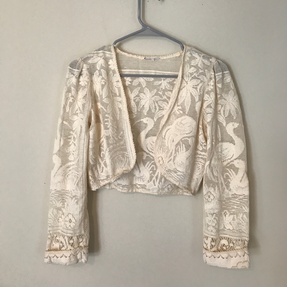 RARE  VNTG EMBROIDERED CARDIGAN