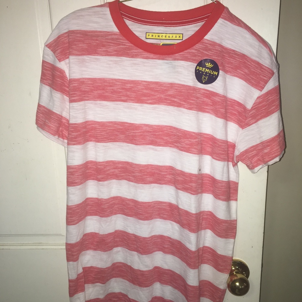 Red and White striped tee shirt