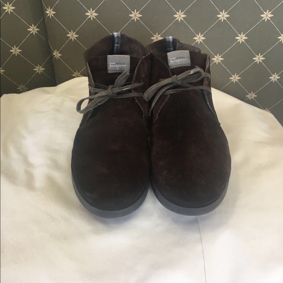 Ferragamo Brown Suede Mid Chukka