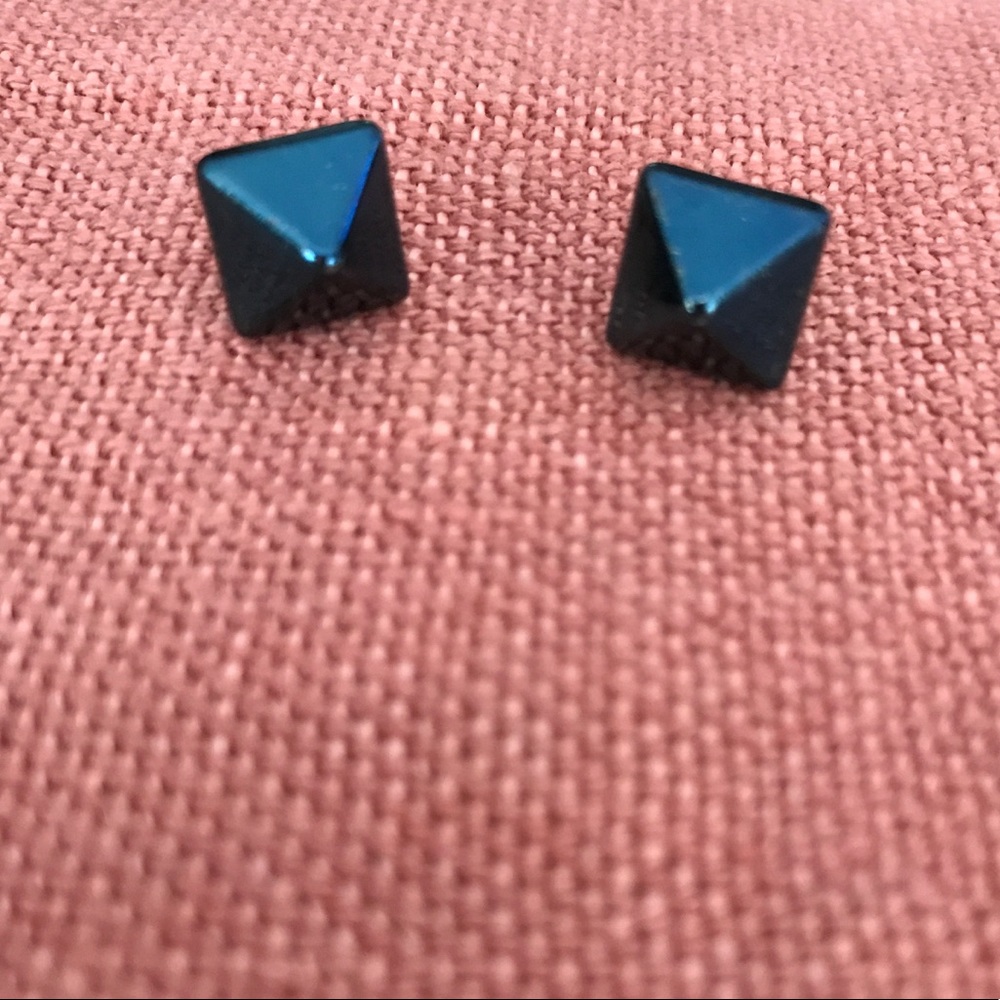 Navy stud earrings