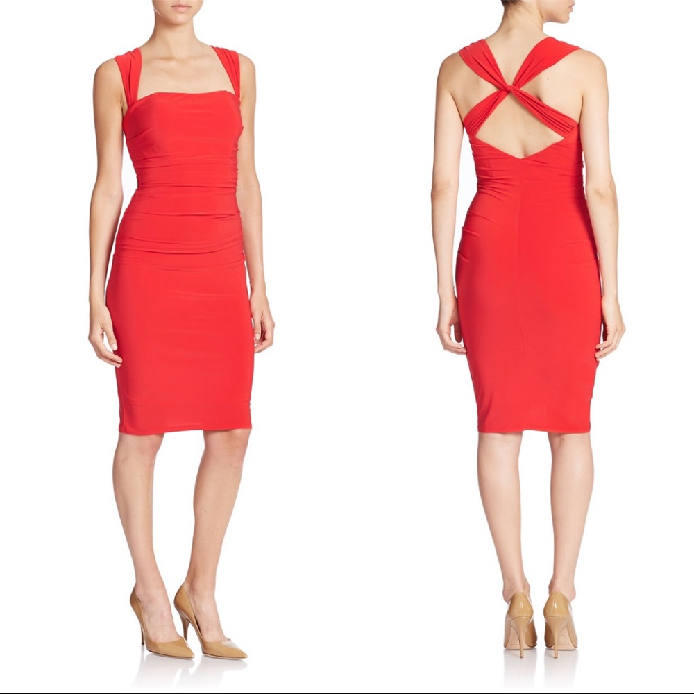 Laundry by Shelli Segal red cross back dress
