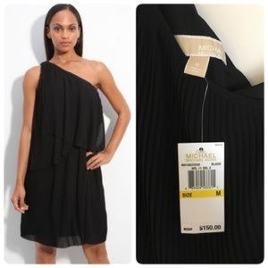 Michael Kors One Shoulder Chiffon Dress