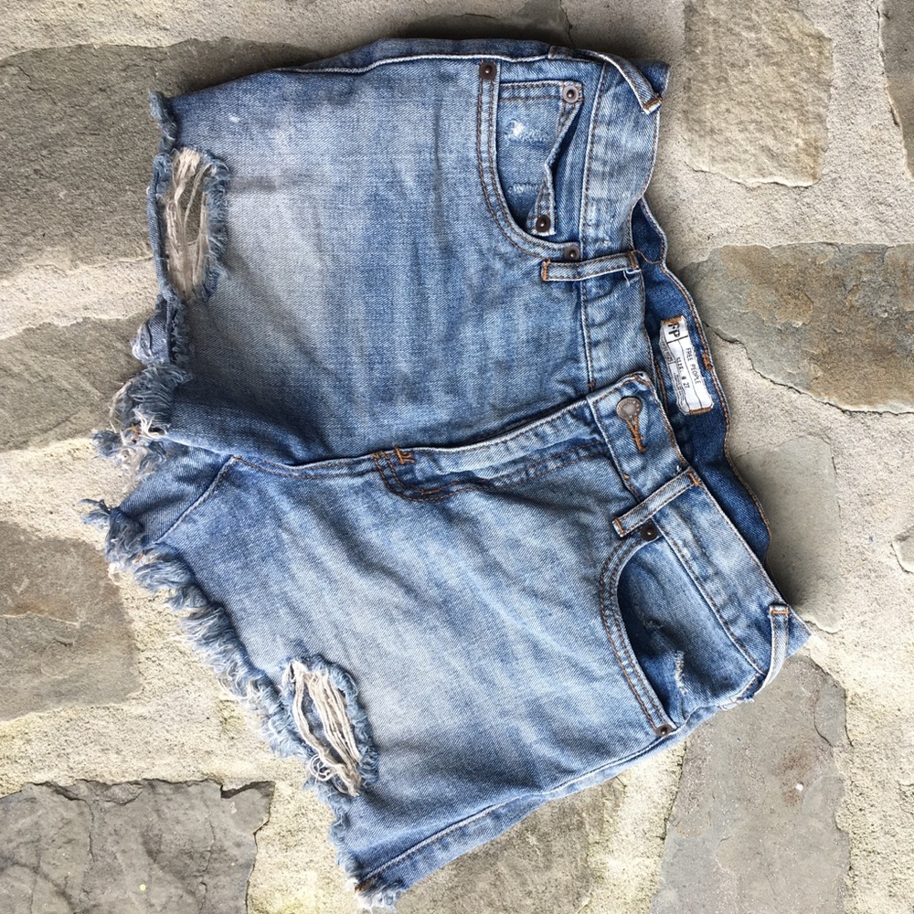 Free people blue jean shorts