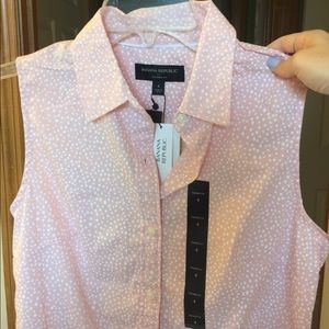 A Banana Republic Sleeveless Button Down