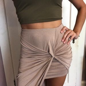 Charlotte Russe Tan asymmetrical skirt