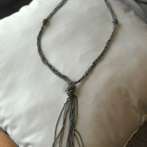 Silver knotted necklace