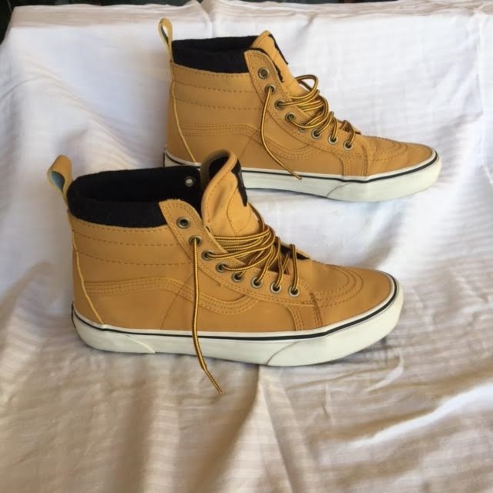 Vans camel leather sk8 hi
