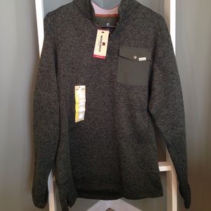 Olive green drifter sweater.