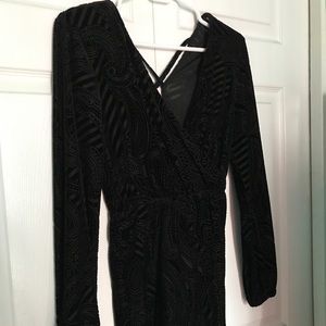 Urban Outfitters Black Velvet Romper