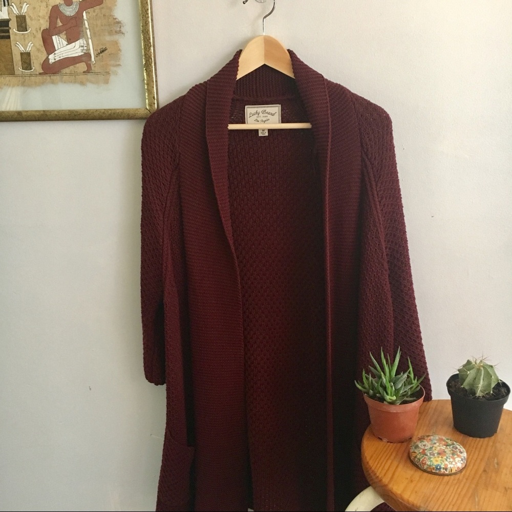 Burgundy Lucky Brand Cardigan