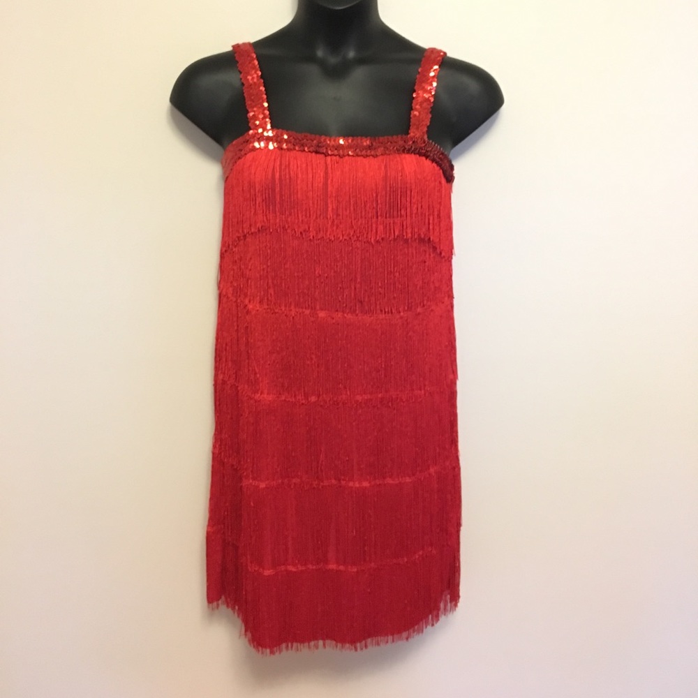 HALLOWEEN! Red Sequin Flapper dress costume.