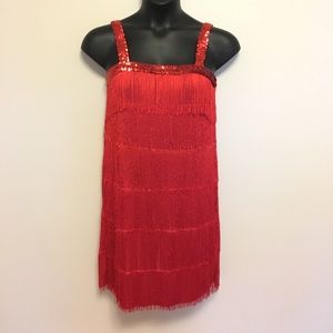 HALLOWEEN! Red Sequin Flapper dress costume.