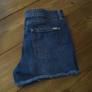 Perfectly distressed denim shorts!