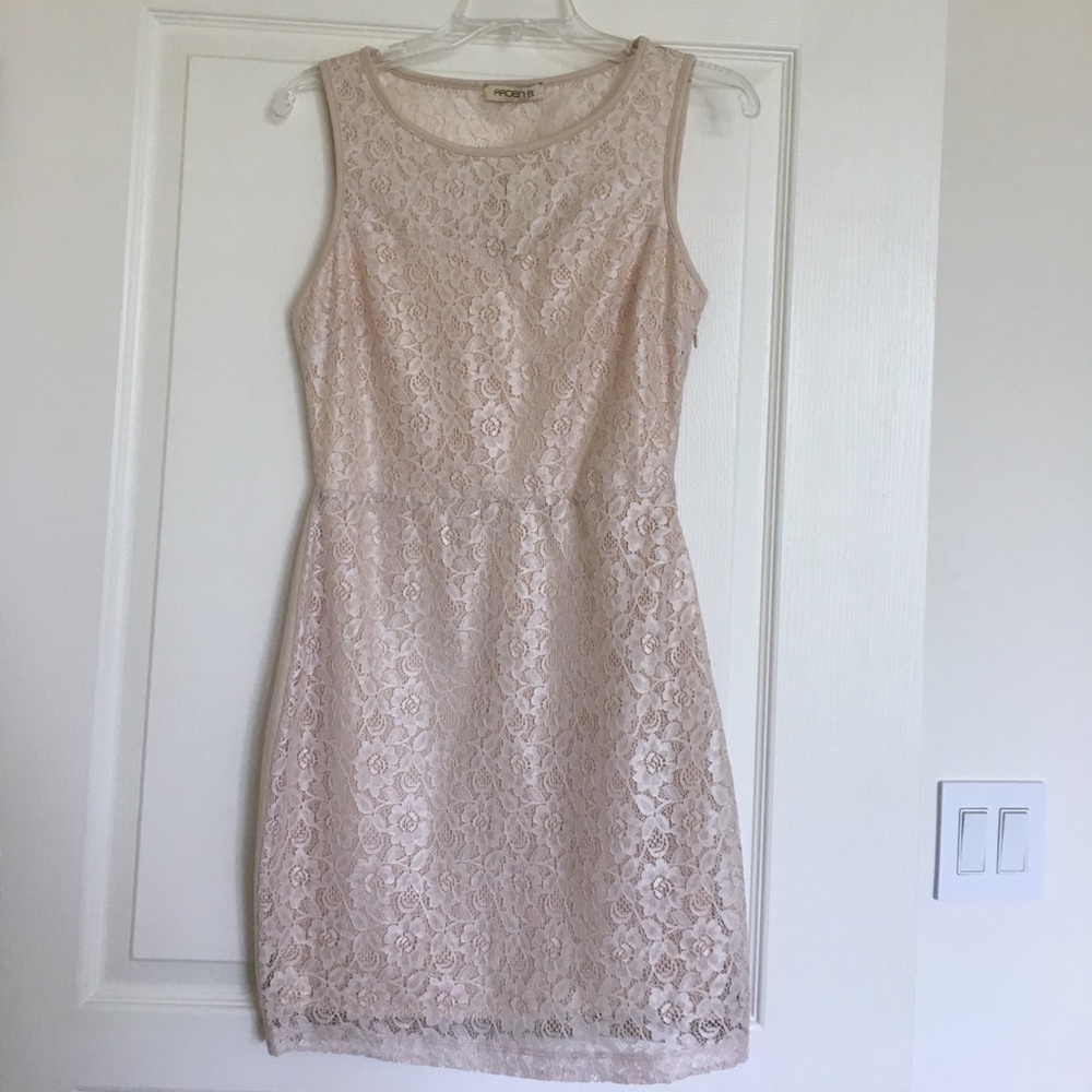Arden B floral lace print cream colored dress