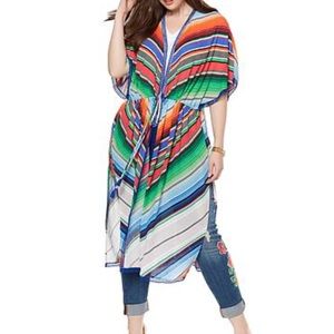 MELISSA MCCARTHY SEVEN7 Striped Kimono