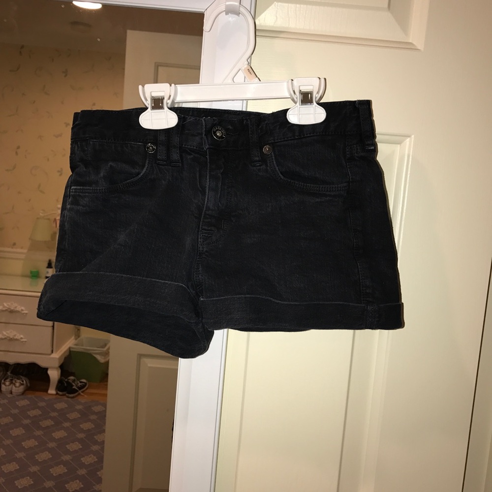 Black jean shorts