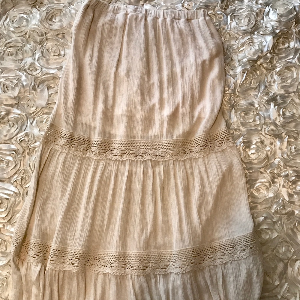 Mossimo boho crochet maxi skirt