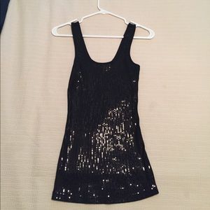 Express Black Sequin Tank Top