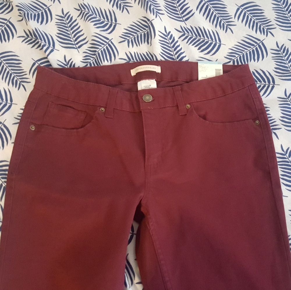 Burgundy Skinny Pants