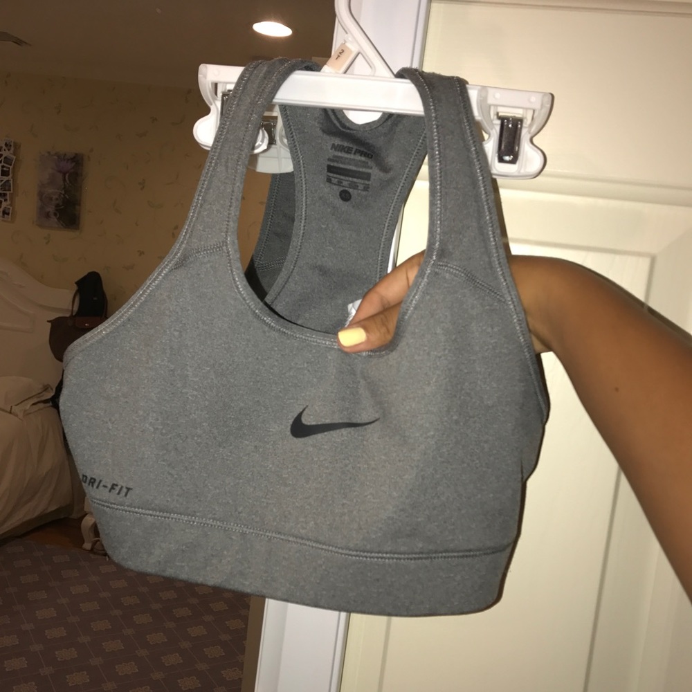 Grey Nike sports bra