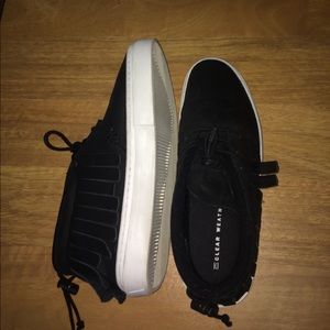 Clear Weather: One-O-One Sneaker in Black Stingray