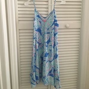 EUC Lilly Pulitzer Bay Blue Into the Deep Dress