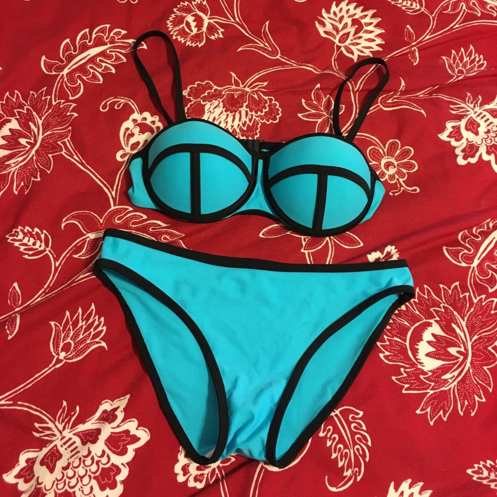 Bright blue bikini set