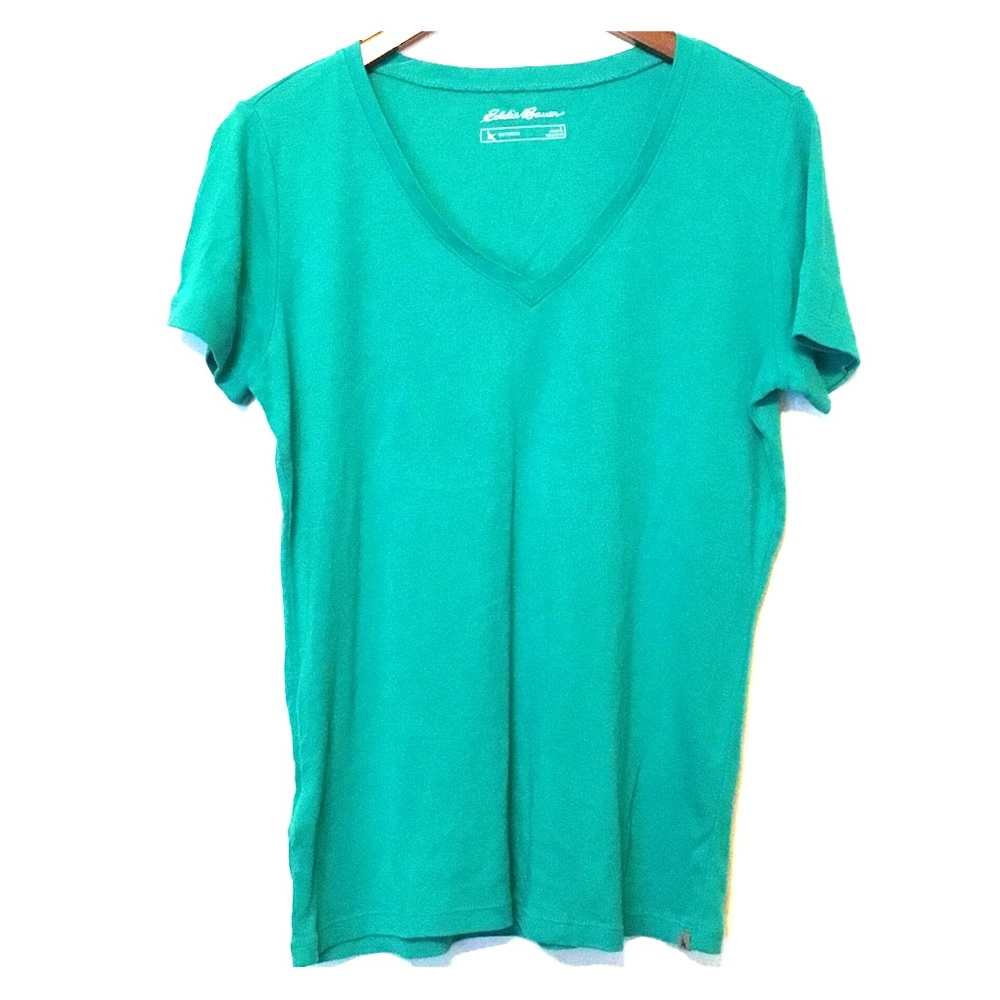 Eddie Bauer 100% Cotton V-Neck Short Sleeve Shirt