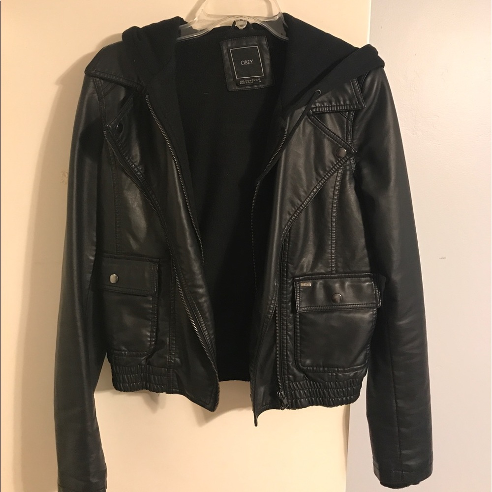 Obey Amazing faux leather jacket M