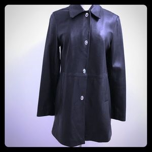 New York Black Genuine Leather Jacket Size Small