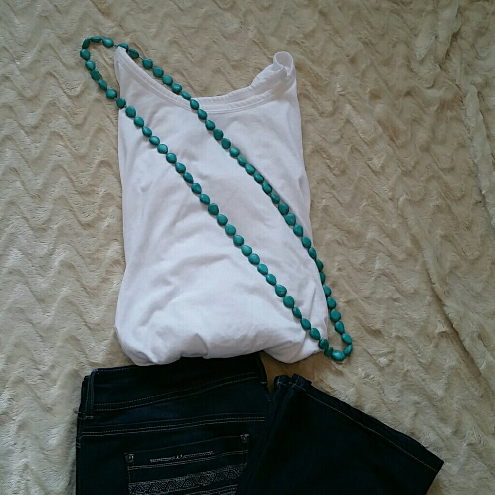 Long turquoise necklace!