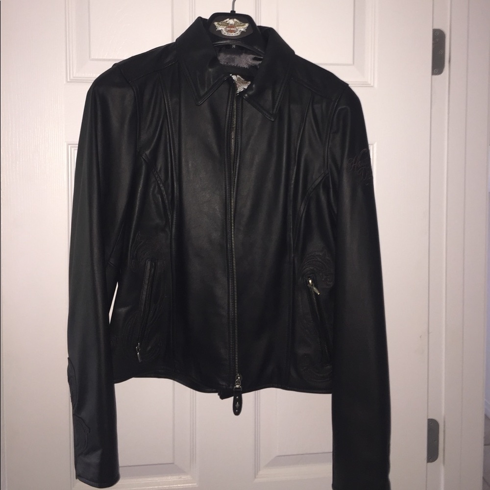 Ladies leather Harley Davidson riding jacket - Picture 1 of 7