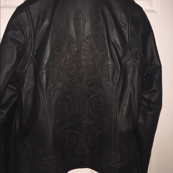 Ladies leather Harley Davidson riding jacket - Picture 5 of 7