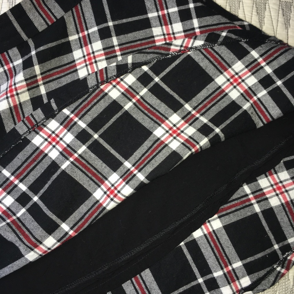 Plaid circle skirt with lining