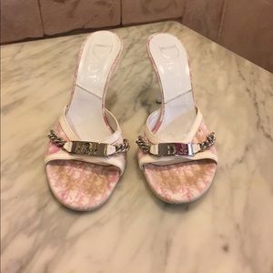 Dior pink heels 36 6 logo chain