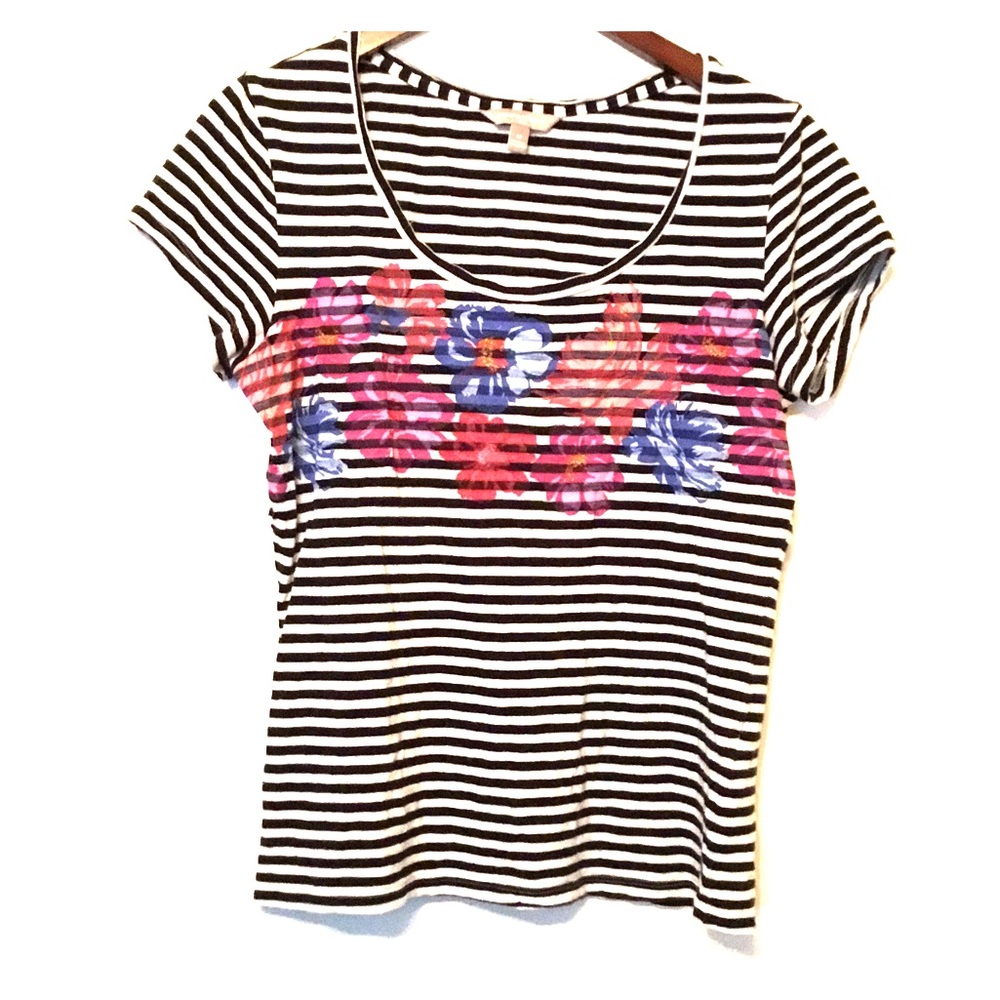 Banana Republic Floral Print Short Sleeved T-Shirt