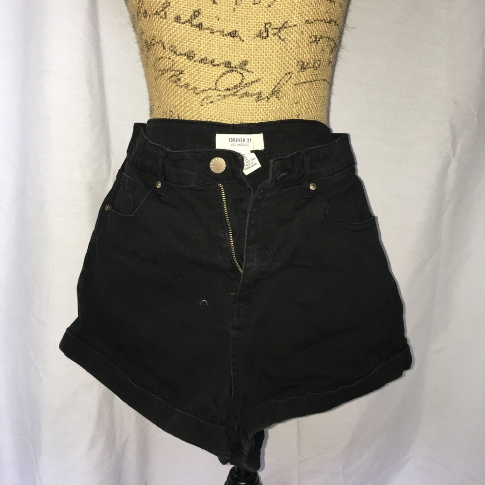 Black High waisted jean shorts