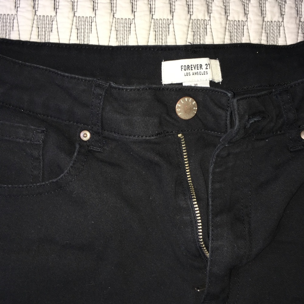 Black High waisted jean shorts - Picture 2 of 2