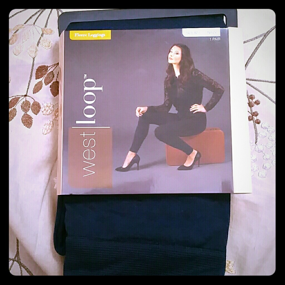 West Loop Navy Blue Fleece Lined Leggings