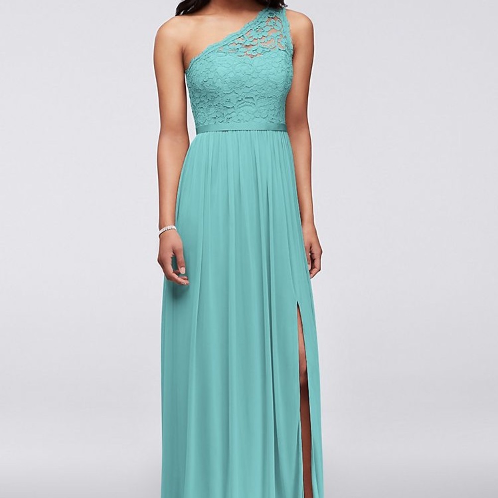 Long One Shoulder Lace Dress