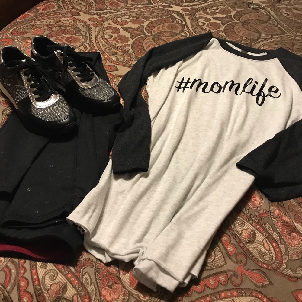 #momlife baseball tee