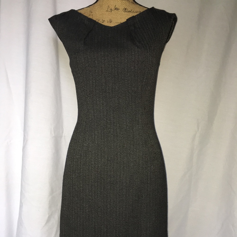 Gray knee length business dress