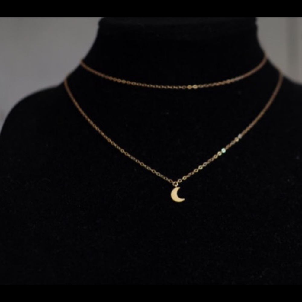 Double Tier Moon Necklace