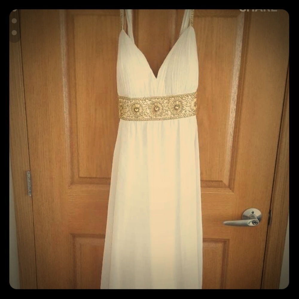 White and Gold Goddess Dress