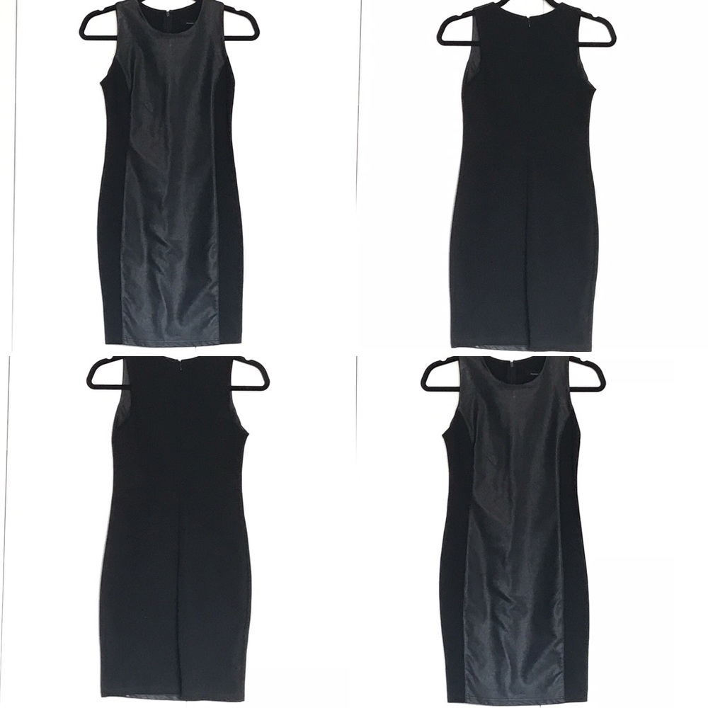 🔥NEW BLACK LEATHER PANEL ZIP BACK DRESS🔥NWT🔥