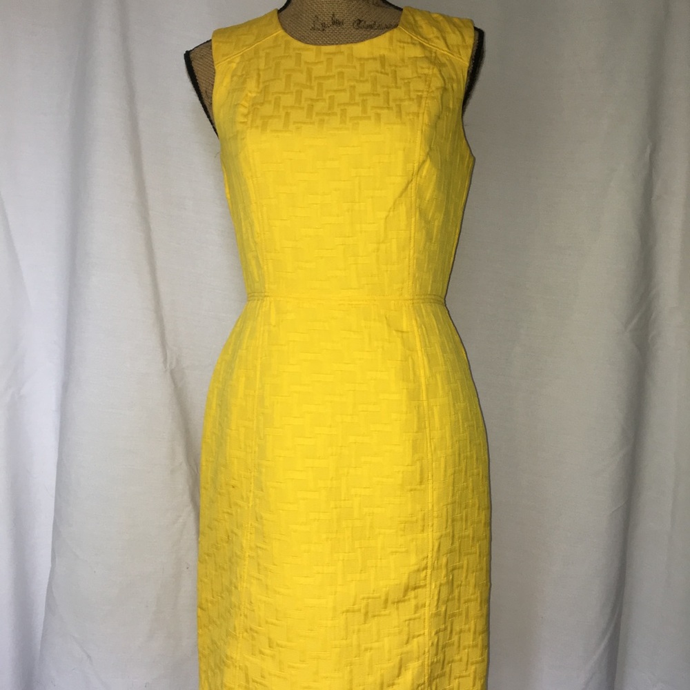 Yellow patterned banana republic dress